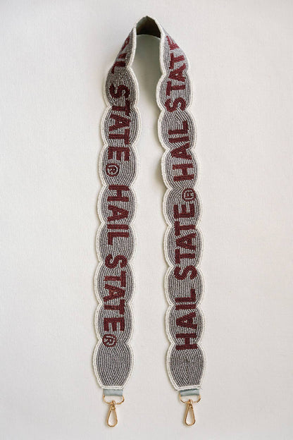 Mississippi State University Fully Beaded Scalloped Purse Strap