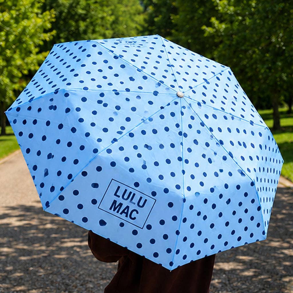 Umbrella Light Blue w/ Navy Dot