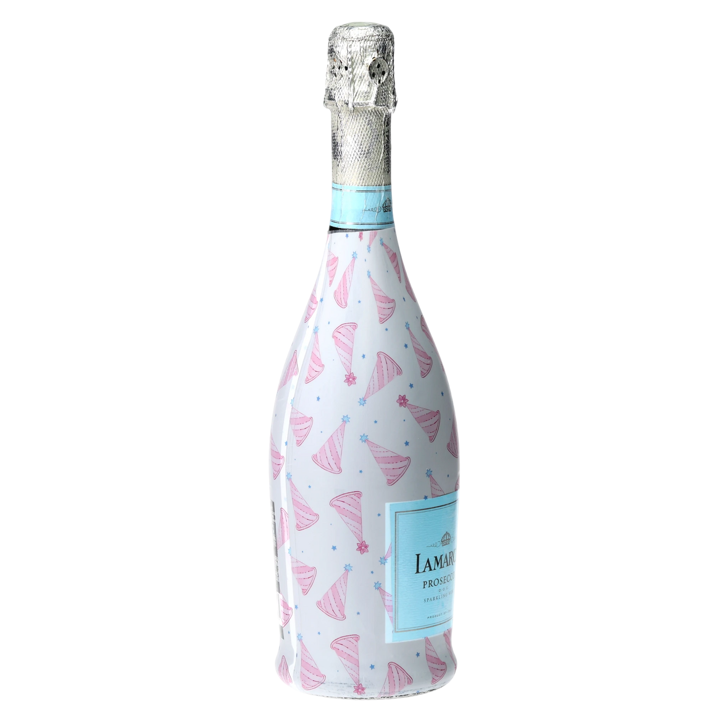 Pastel Birthday Party Hats Prosecco Bottle Wrap