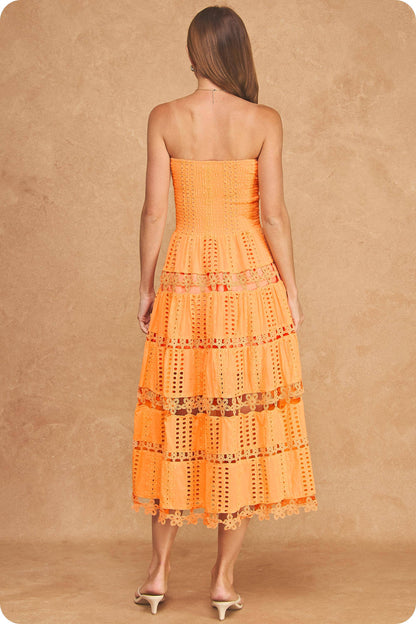 Eyelet Lace Tube Dress