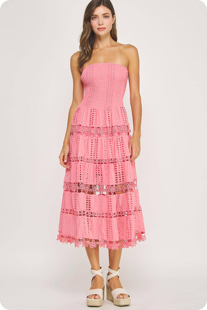 Eyelet Lace Tube Dress