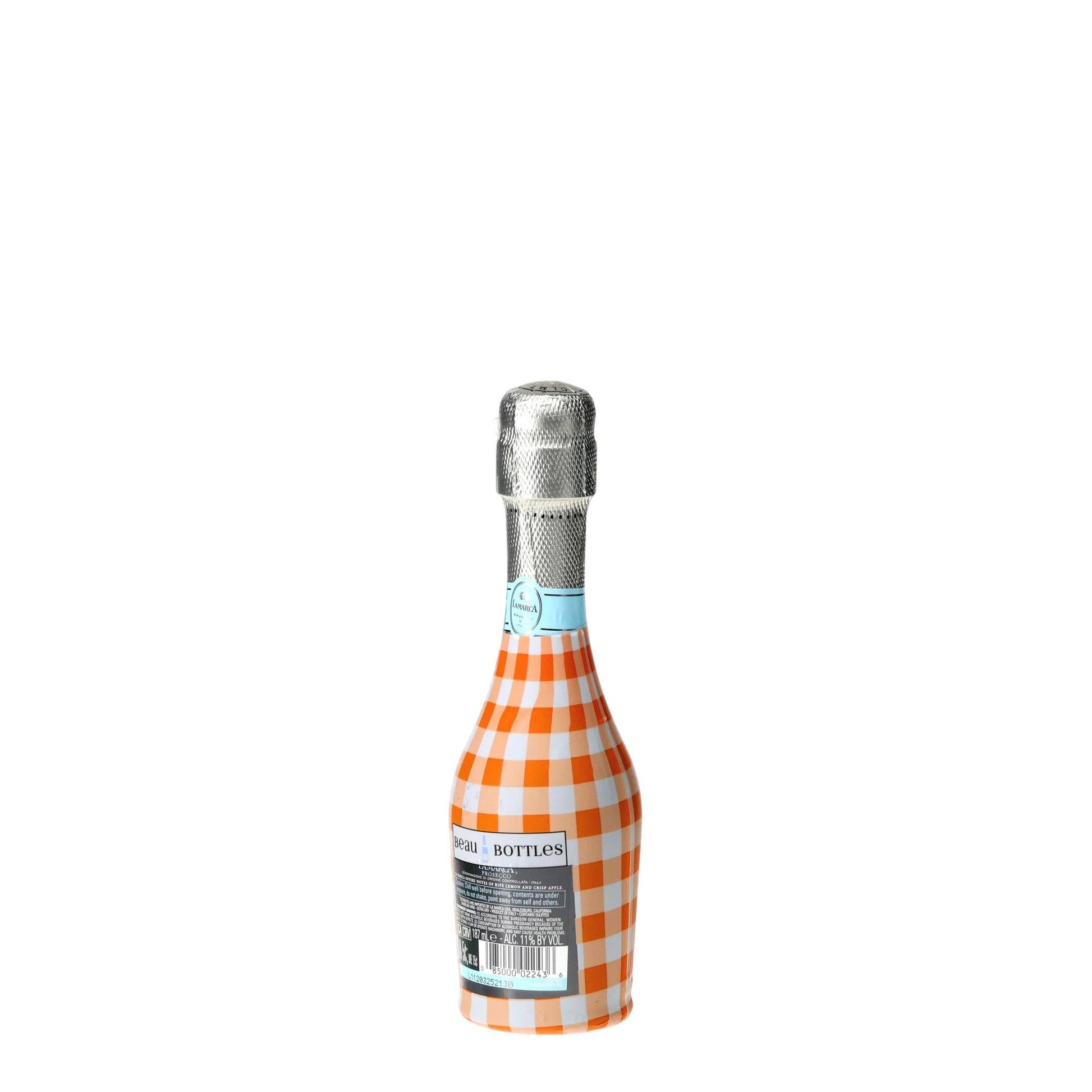 Orange & White Gingham Mini Prosecco Wraps (Set of 3)