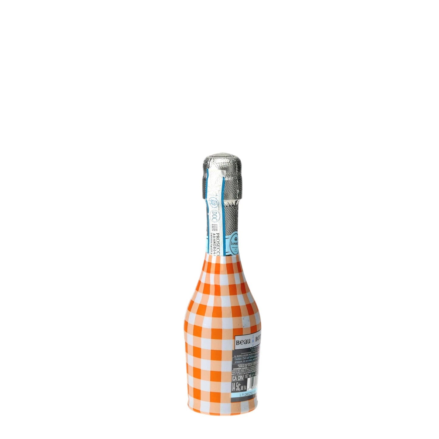 Orange & White Gingham Mini Prosecco Wraps (Set of 3)