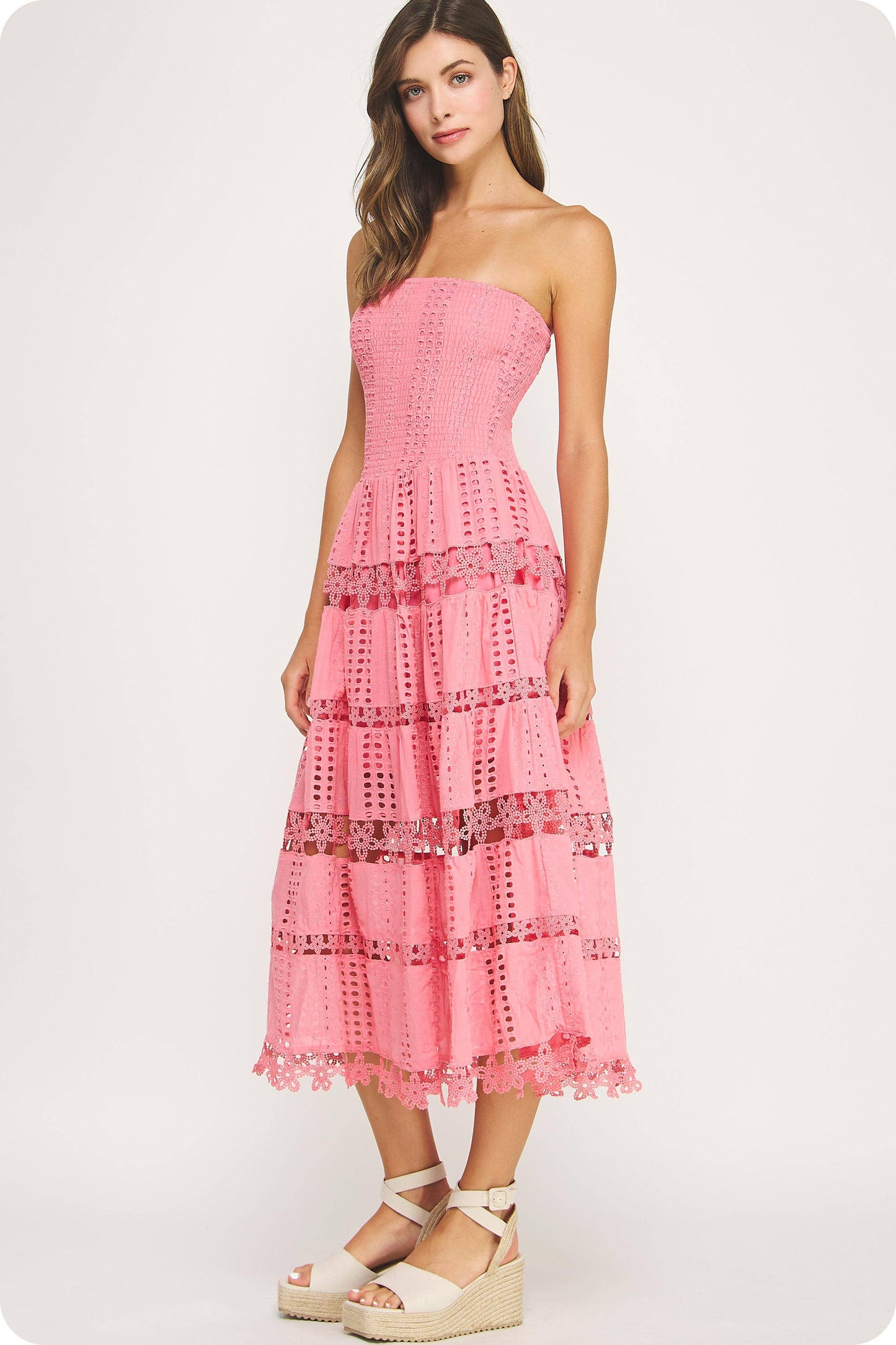 Eyelet Lace Tube Dress