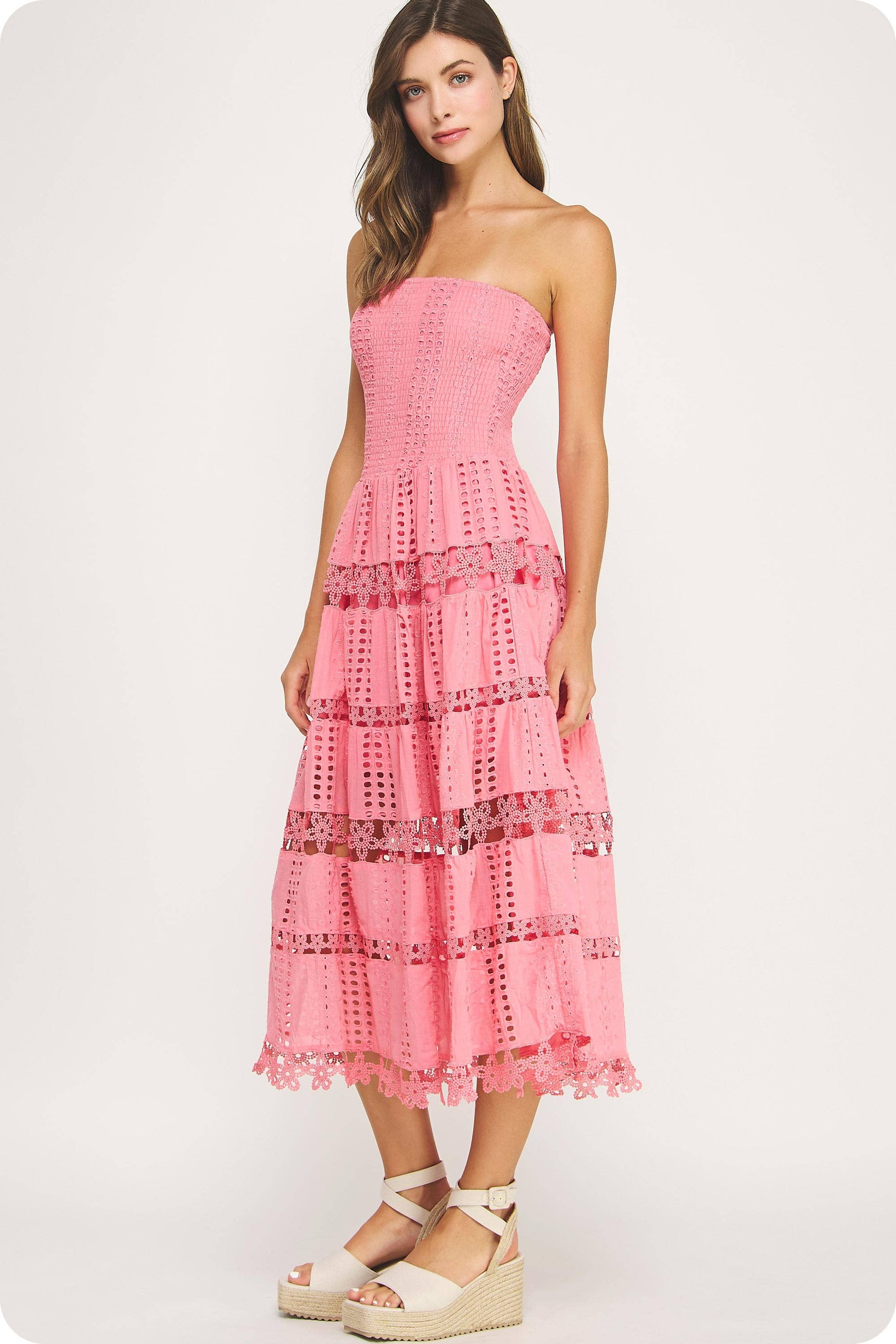 Eyelet Lace Tube Dress
