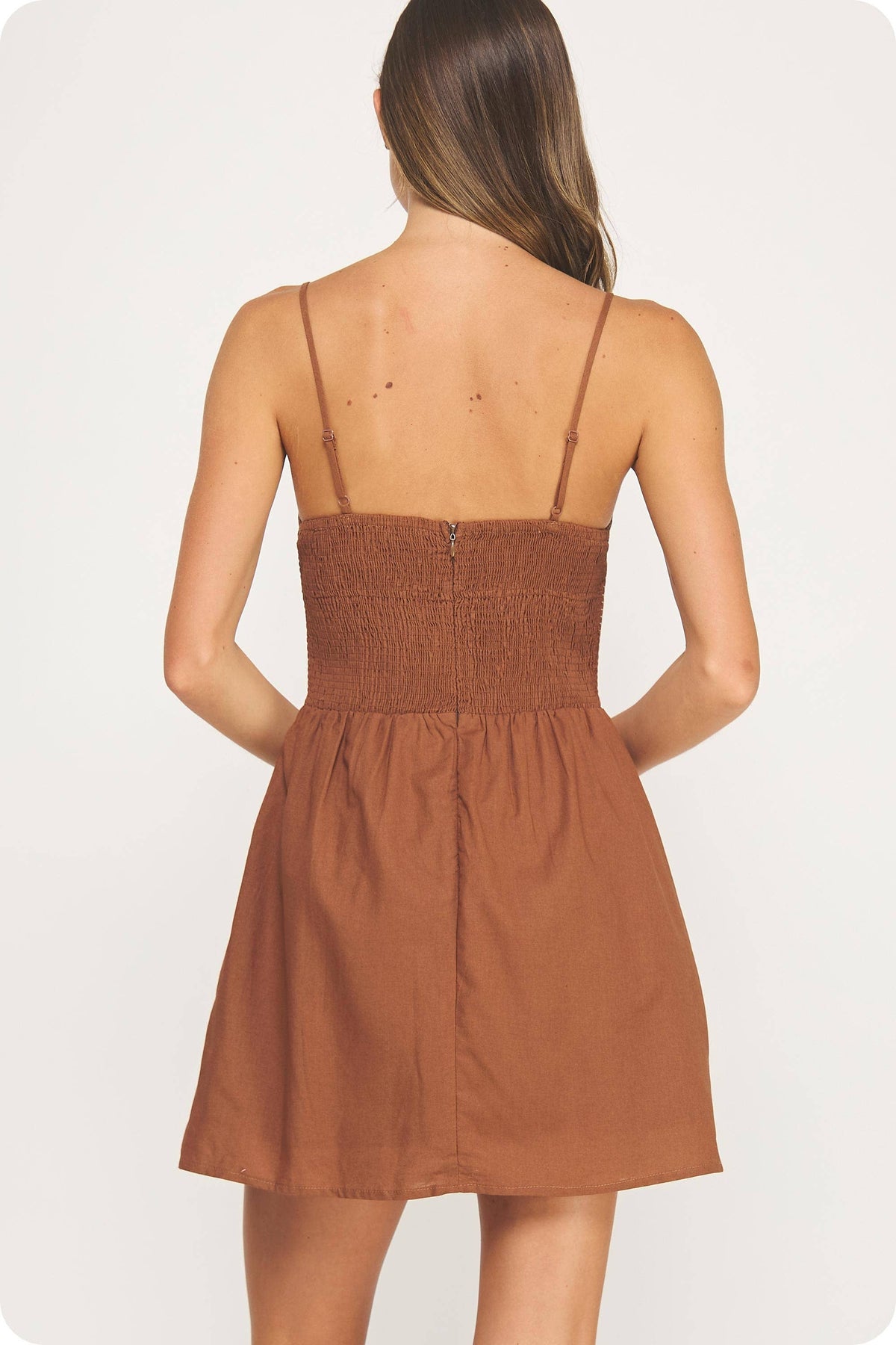 Top Stitch Bustier Sleeveless Mini Dress