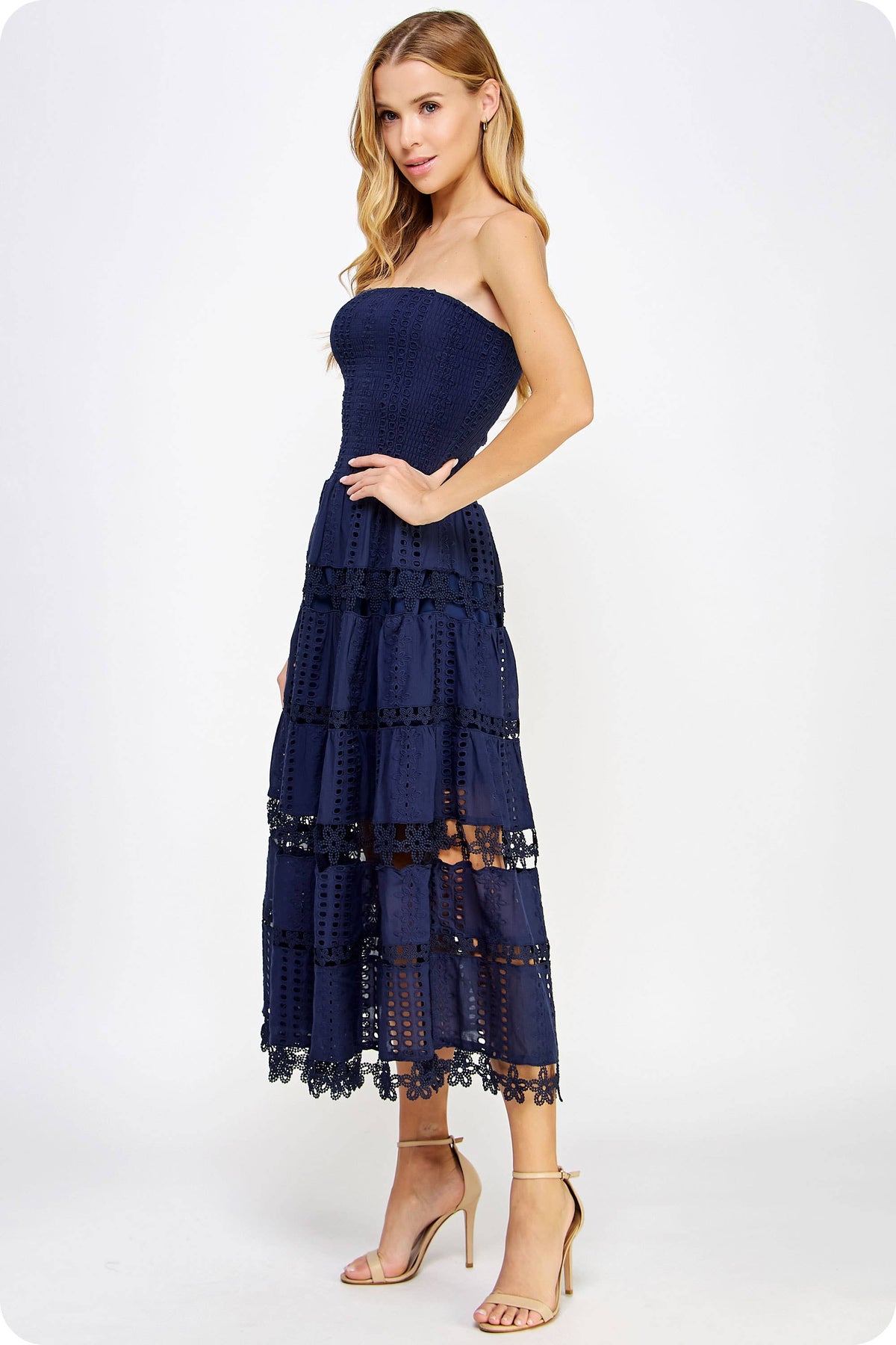 Eyelet Lace Tube Dress