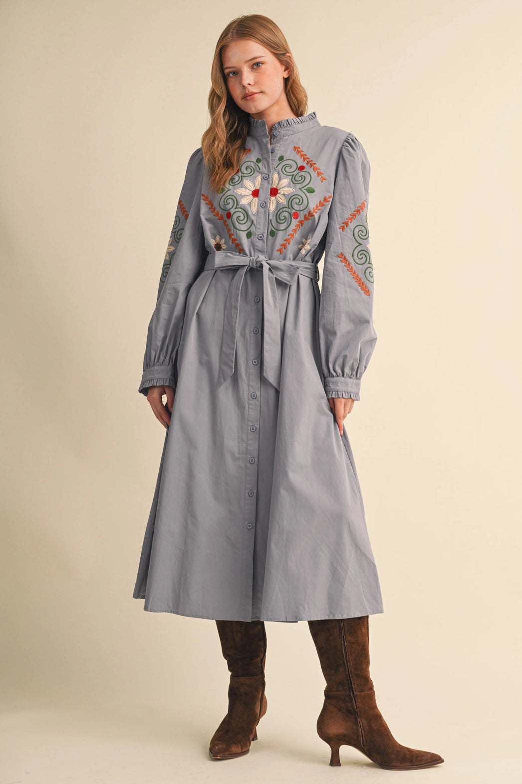 Enmerci: Long Sleeve Maxi dress