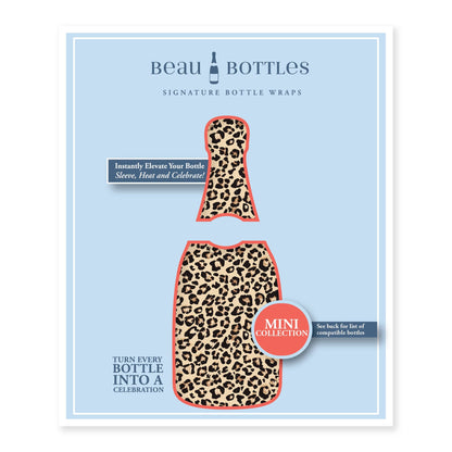 Tan Leopard Mini Prosecco Wraps (Set of 3)