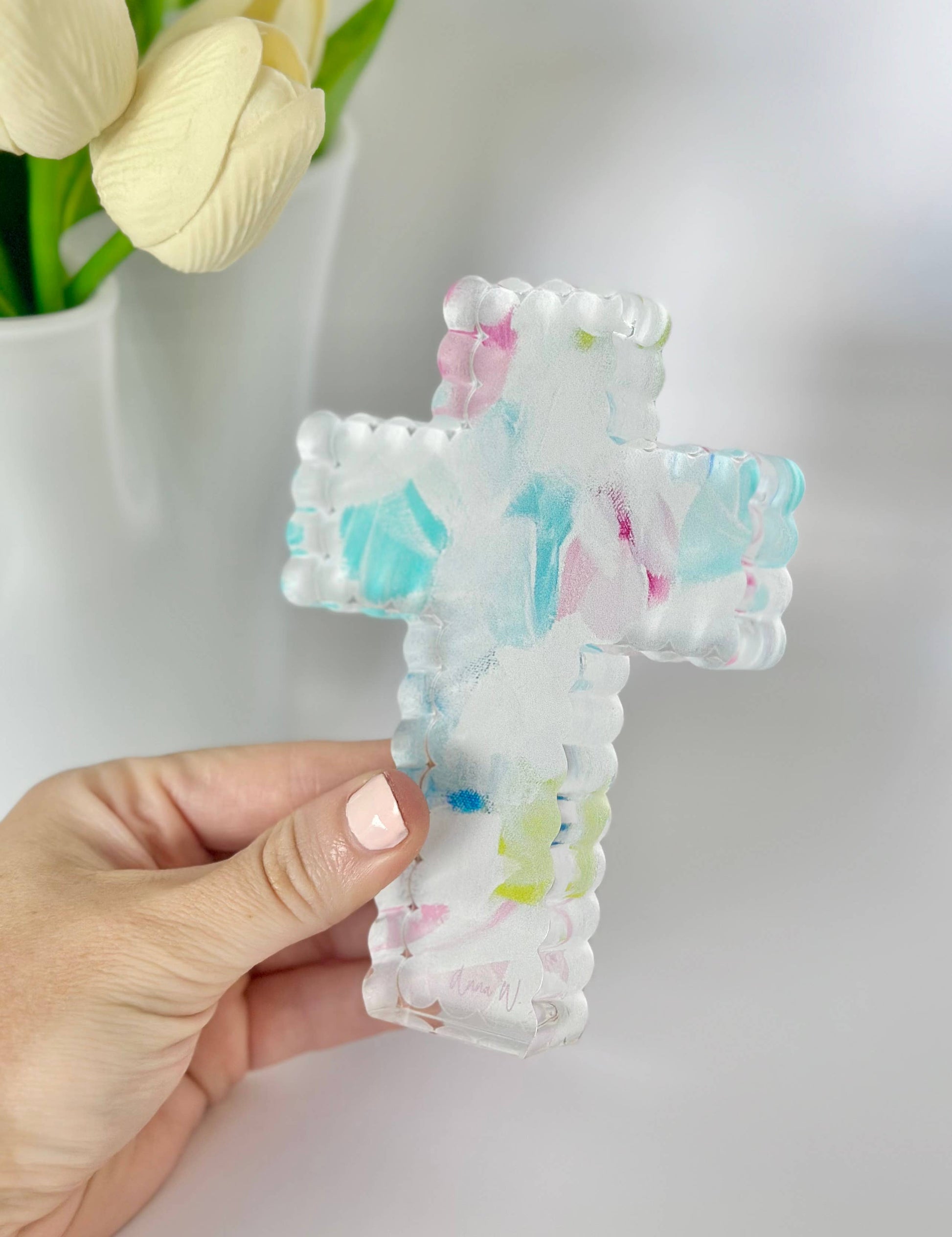 Anna Walding: Scalloped Acrylic Cross
