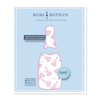 Pastel Birthday Party Hats Prosecco Bottle Wrap
