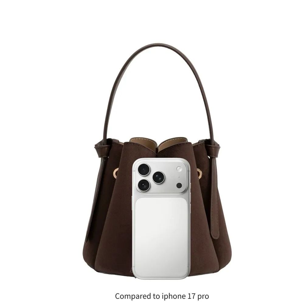 Laguna Mini Chocolate Recycled Vegan Suede Top Handle Bag