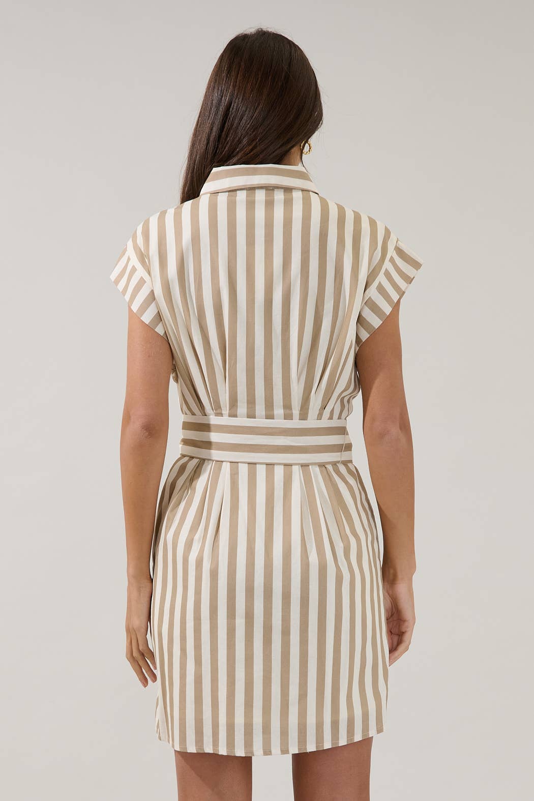 Samera Button Up Mini Dress Lasha Stripe