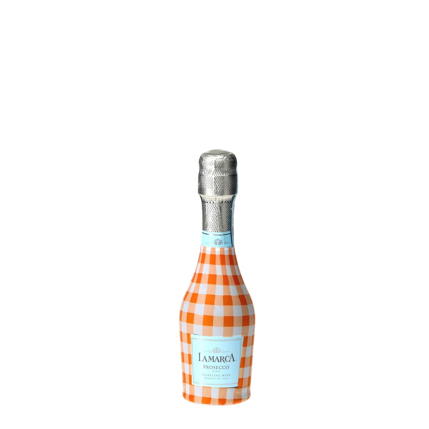 Orange & White Gingham Mini Prosecco Wraps (Set of 3)