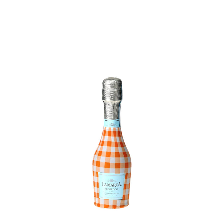 Orange & White Gingham Mini Prosecco Wraps (Set of 3)