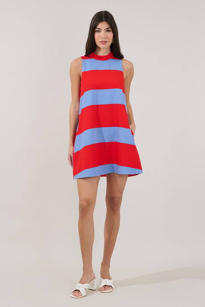 Benson Trapeze Mini Dress Stripe