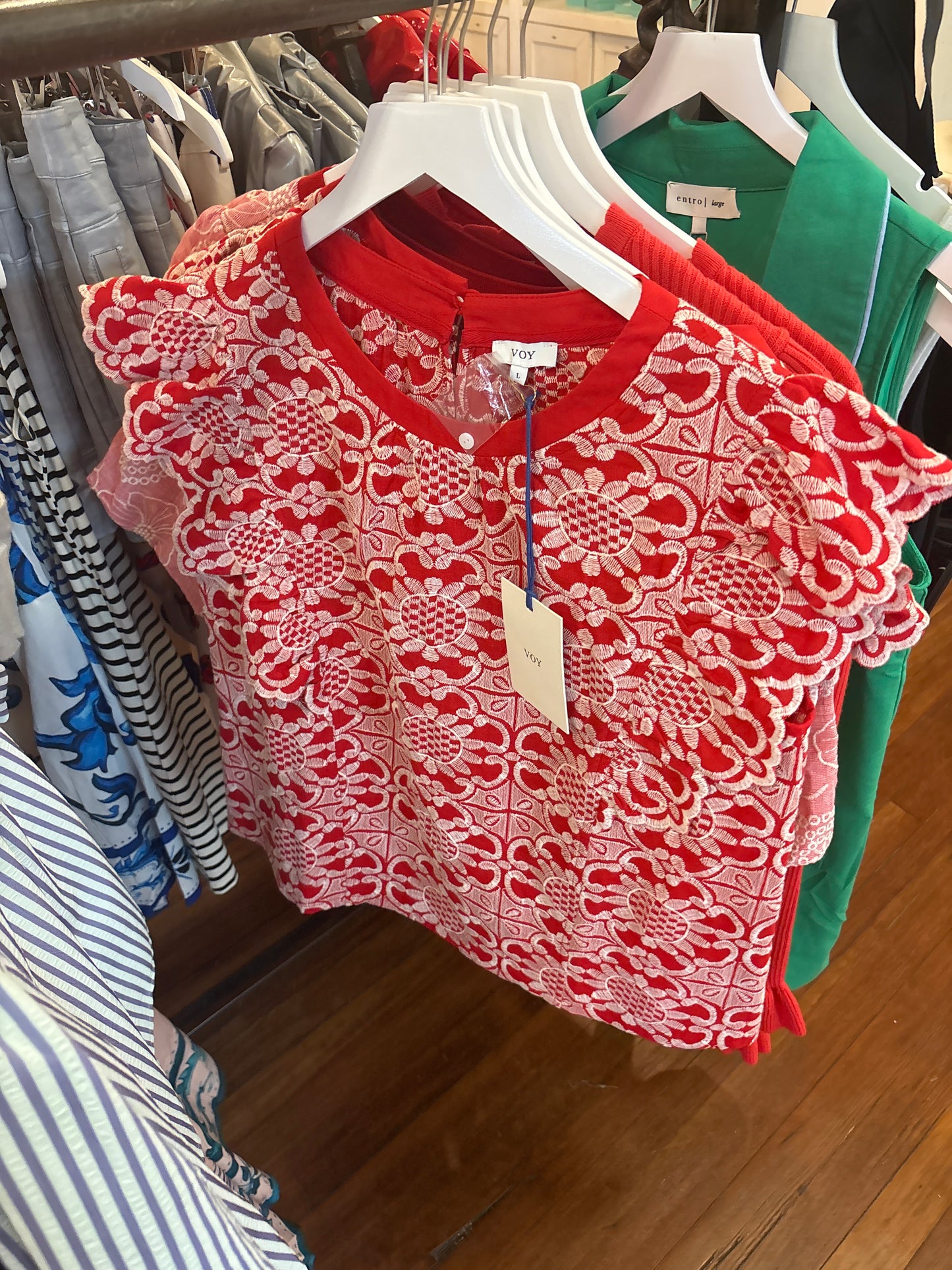 Red Embroidered Shirt