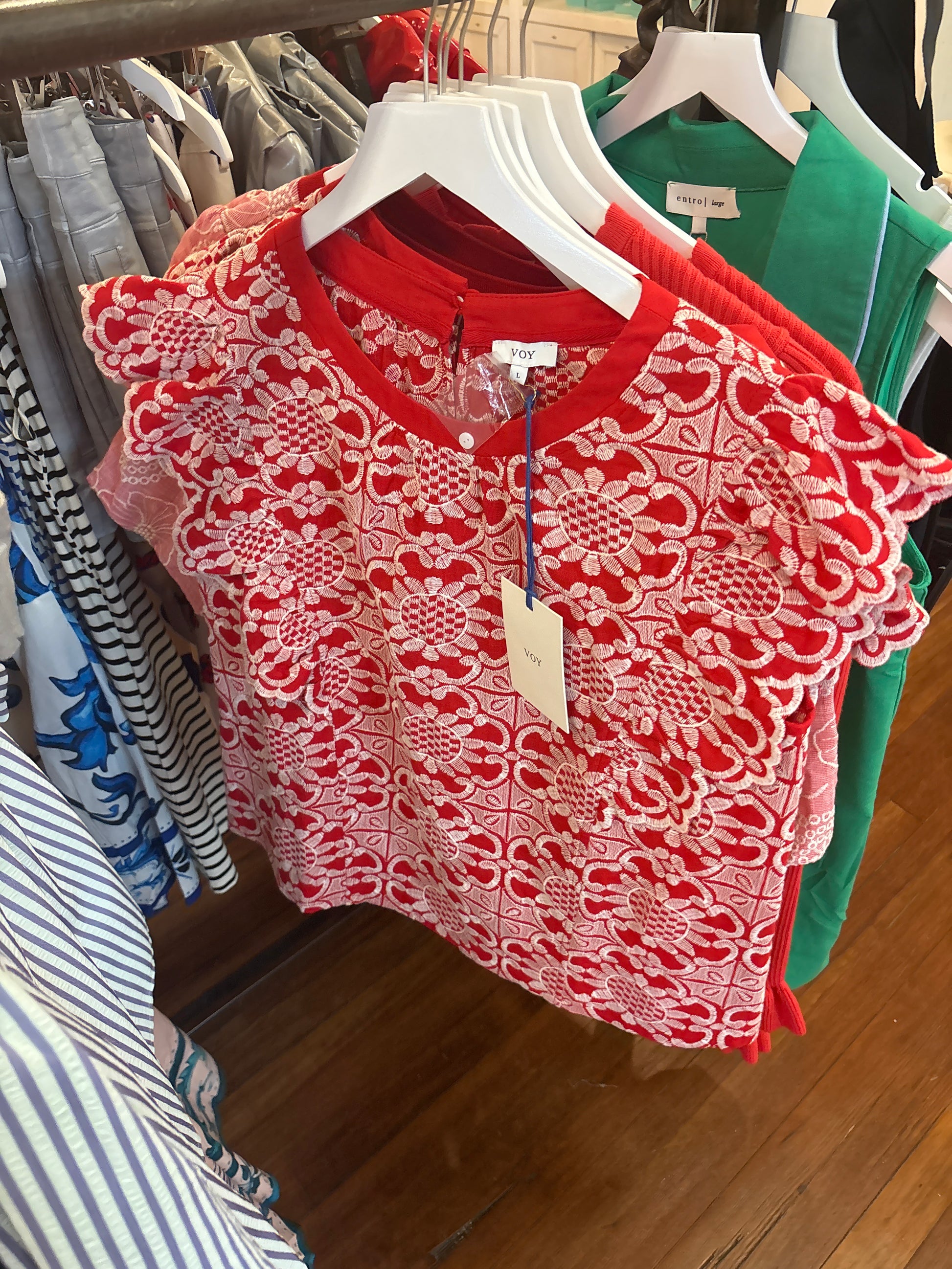 Red Embroidered Shirt