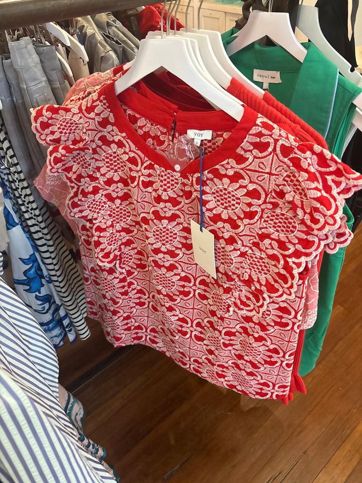 Red Embroidered Shirt