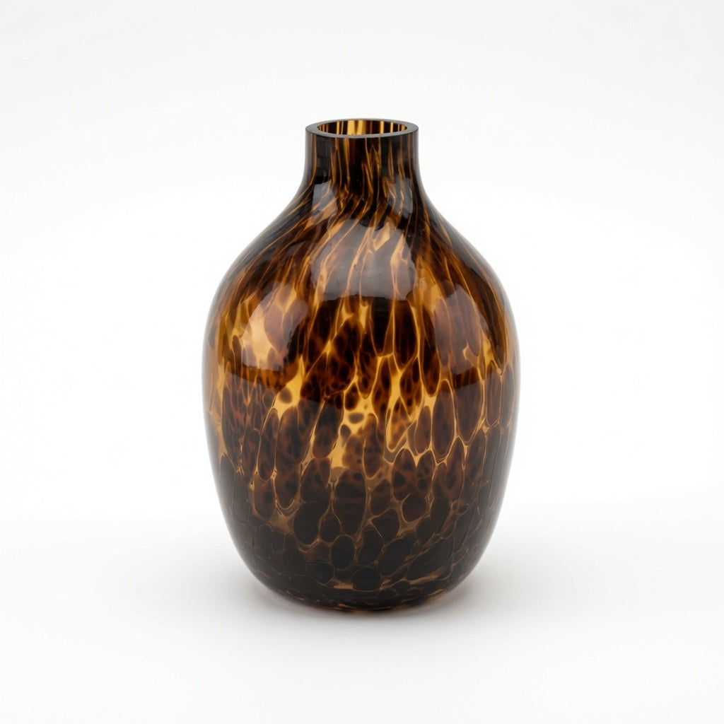 Creative Co-Op: Tortoise Shell Finish Glass Vase