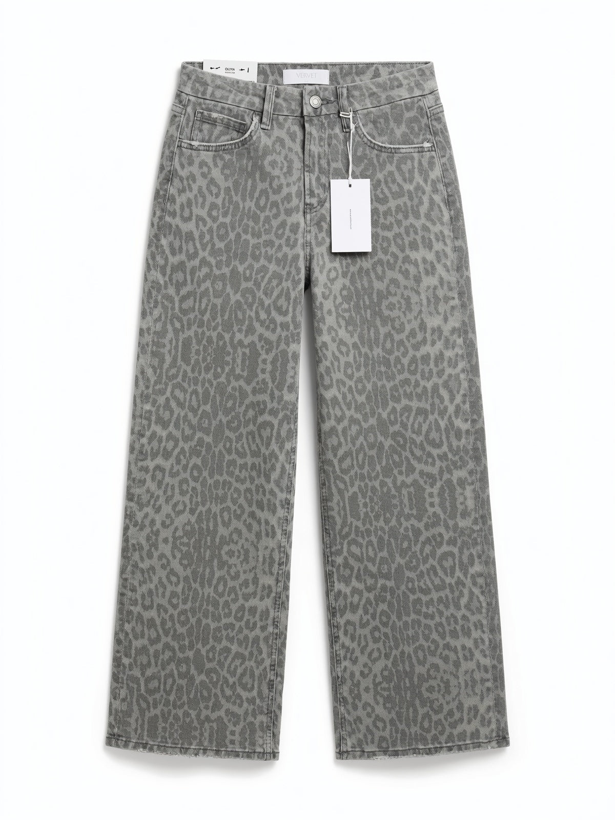 Grey leopard vervet jeans