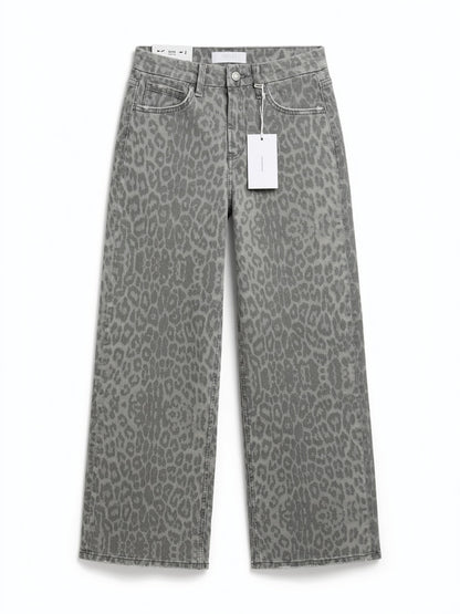 Grey leopard vervet jeans