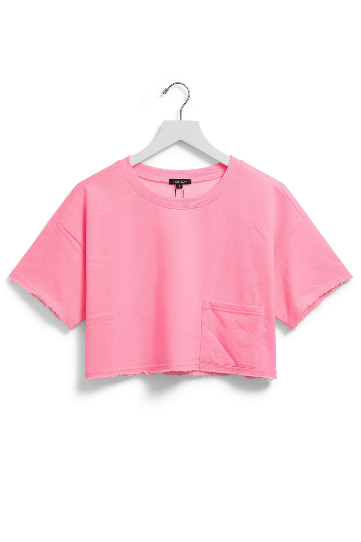 Paper Moon: Neon Pink Crop T-Shirt & Skort Set