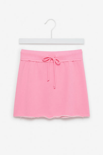 Paper Moon: Neon Pink Crop T-Shirt & Skort Set