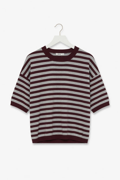 HYFVE: Short Sleeve Sweater - Wine