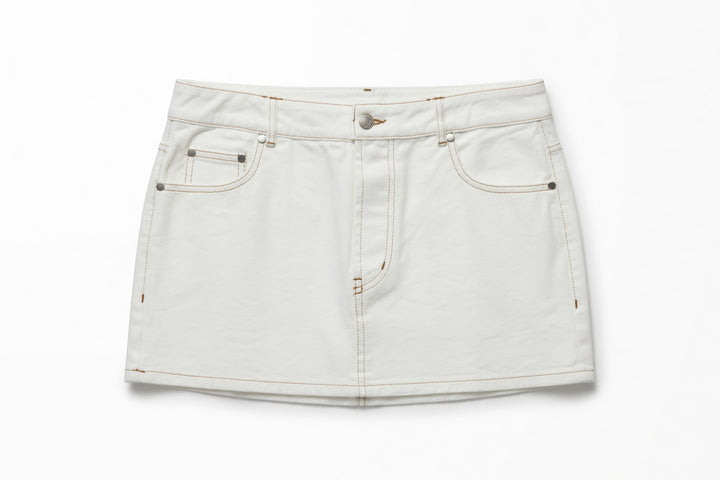 Olivaceous White Jean Skirt