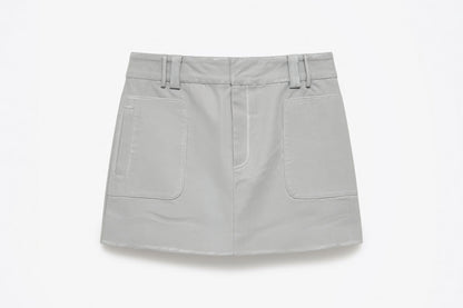 Washed Cargo Mini Skirt