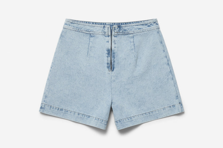 Zip Up Denim Wrap Skort