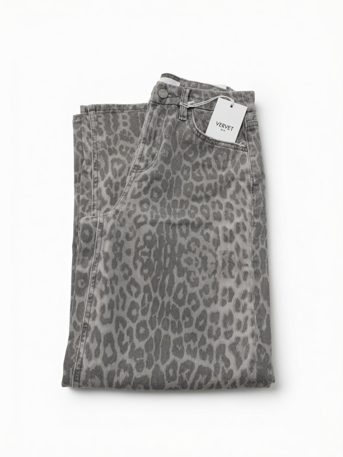 Grey leopard vervet jeans