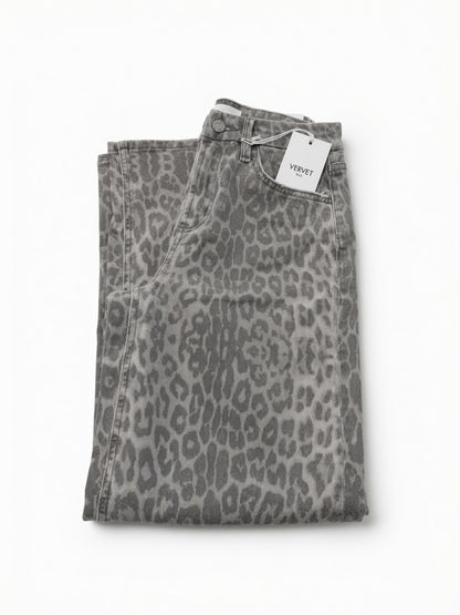 Grey leopard vervet jeans