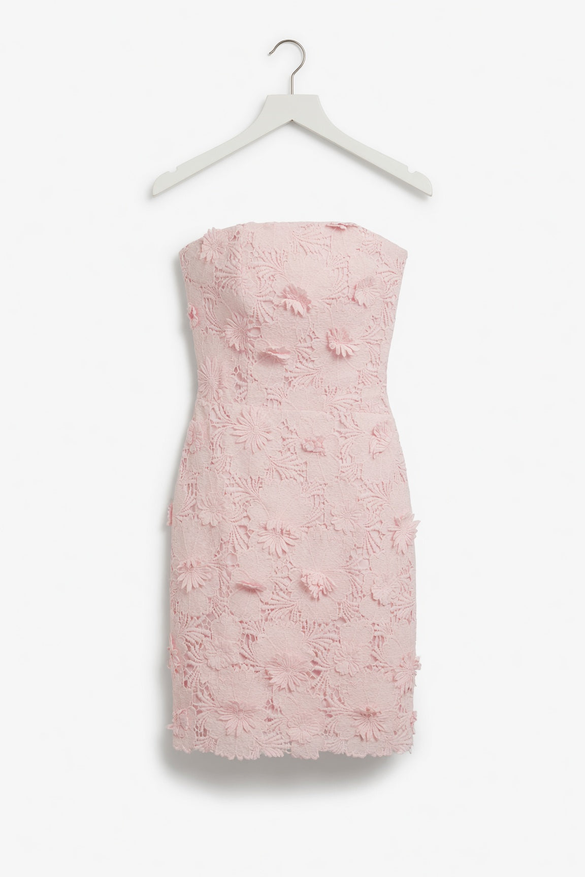 Strapless Flower Mini Dress - Pink
