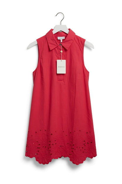 ENTRO: Hot Pink Collared Mini Dress
