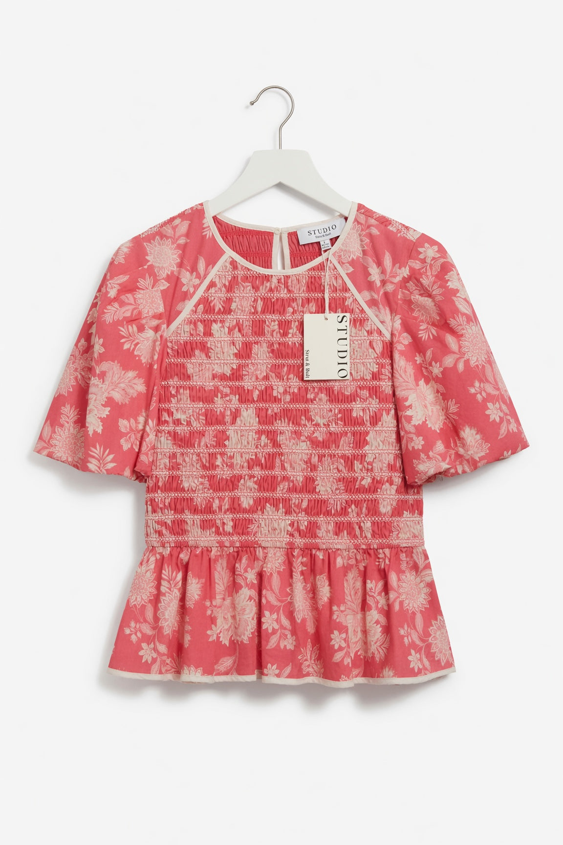Garden Smocked Pink Top
