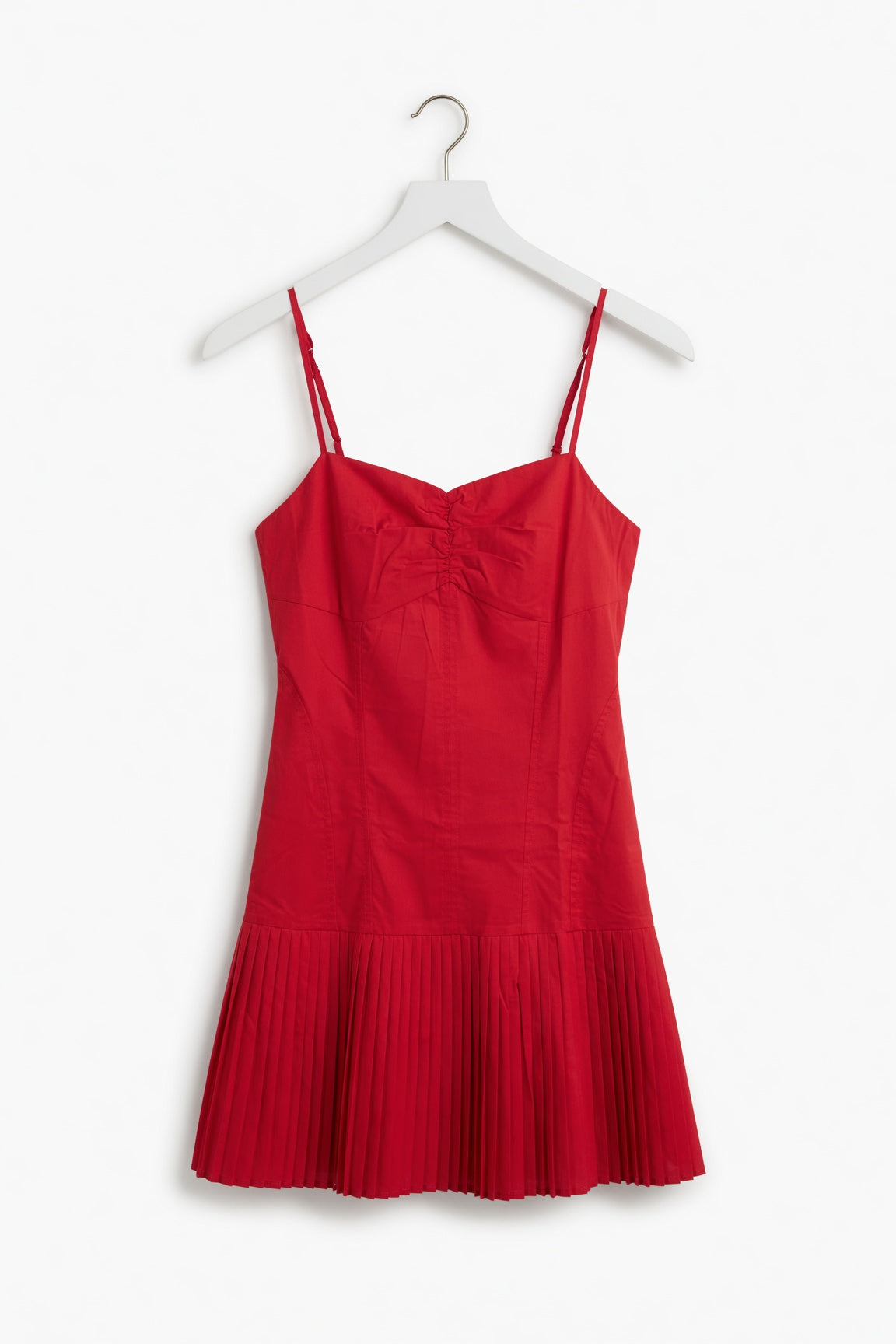 Baby Pink Sweetheart Neckline Pleats Mini Dress