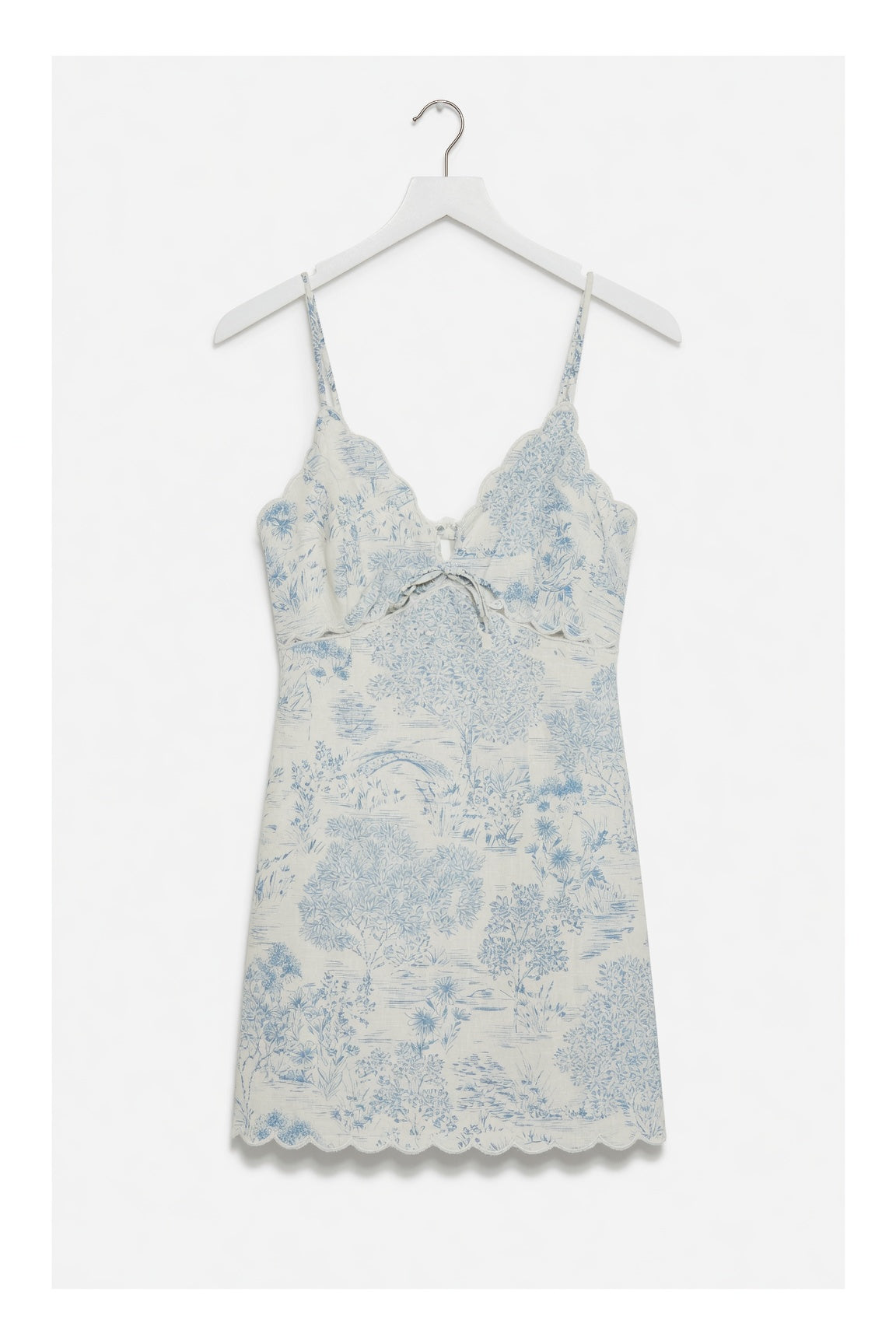 Sky To Moon Blue Printed V Neck Mini Dress
