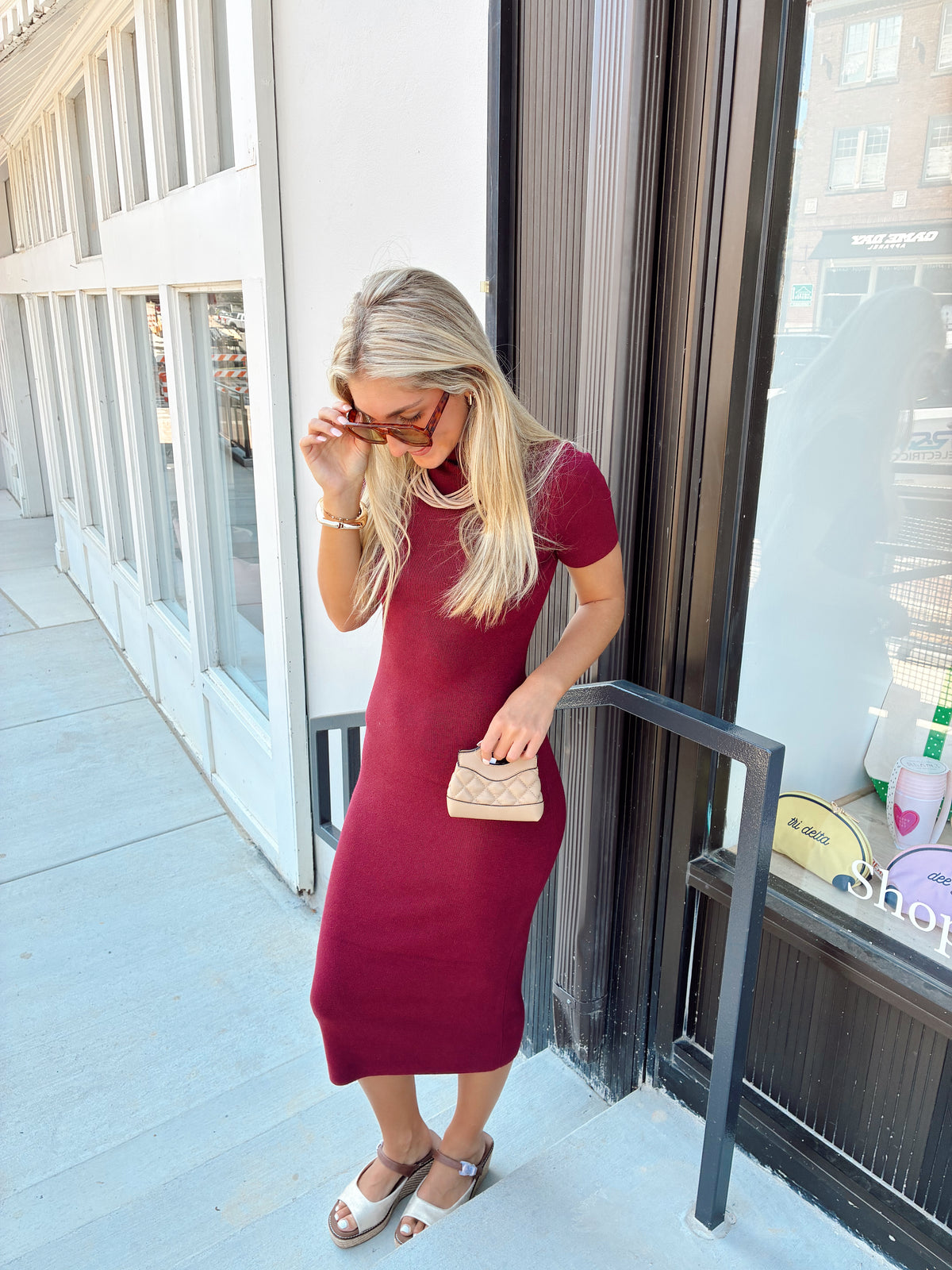 Skies Are Blue: Sweater Midi Dress