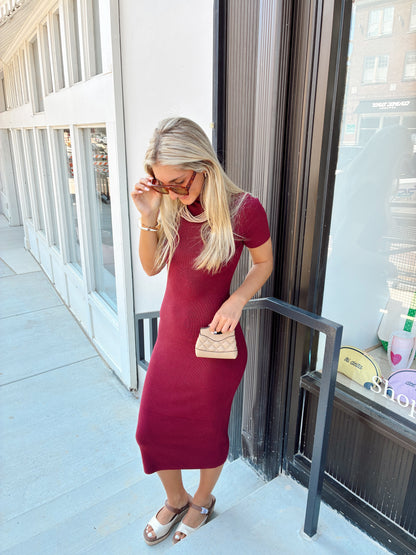 Skies Are Blue: Sweater Midi Dress