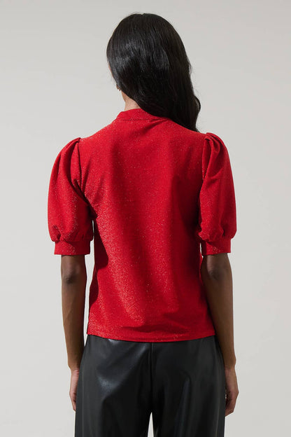 Lisette Shimmer Bow Tie Top