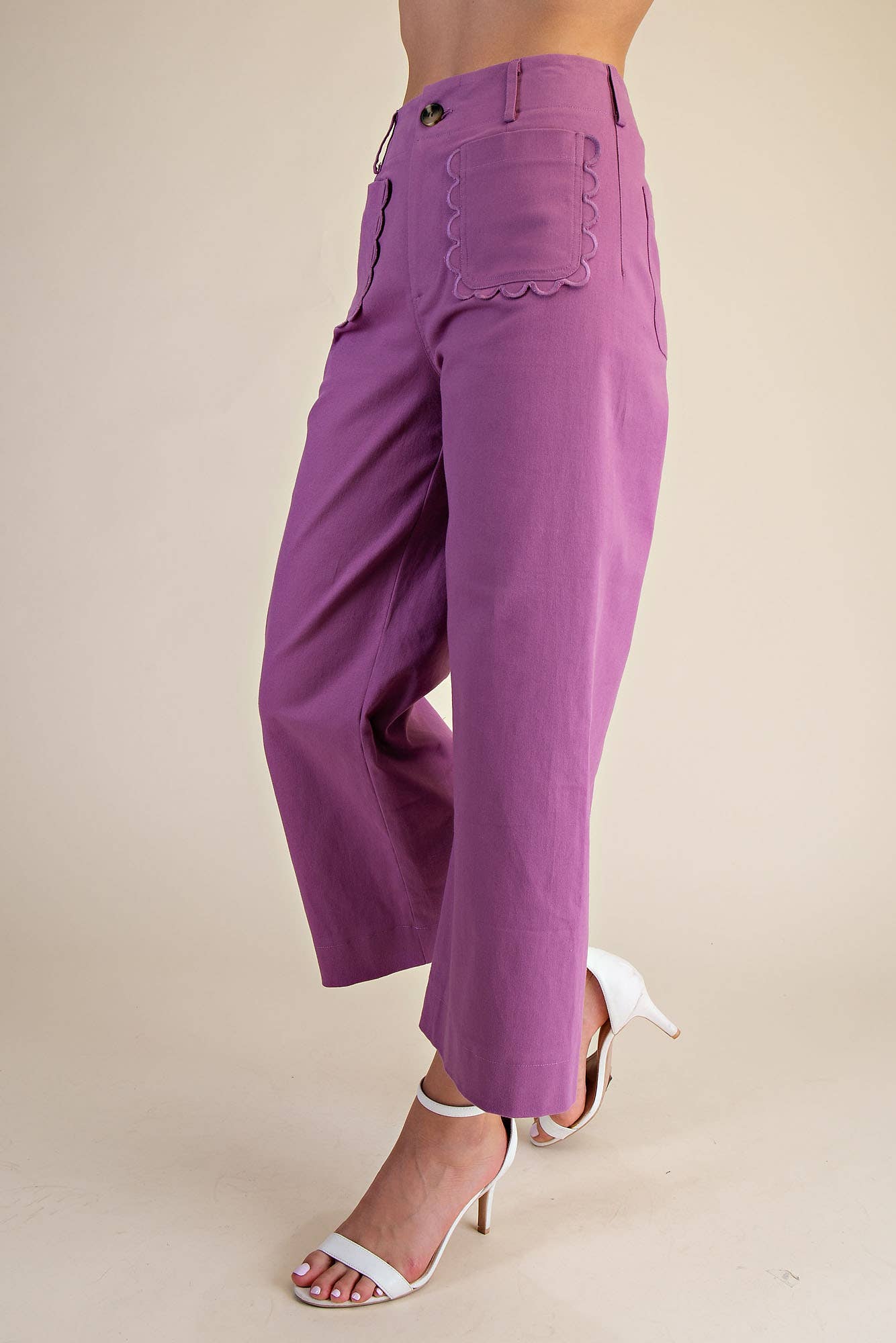 Colette Wide-Leg Scallop Pocket Pants - Reorder Friendly