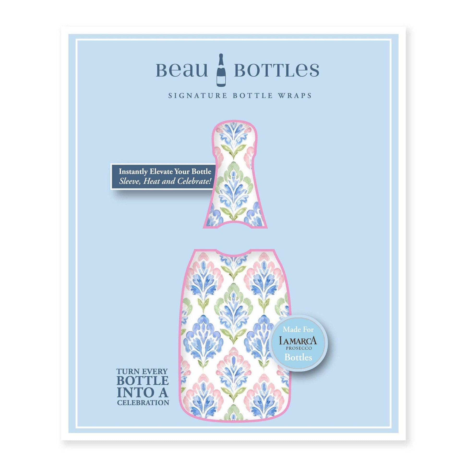 Grandmillennial Pastel Jewels Prosecco Bottle Wrap