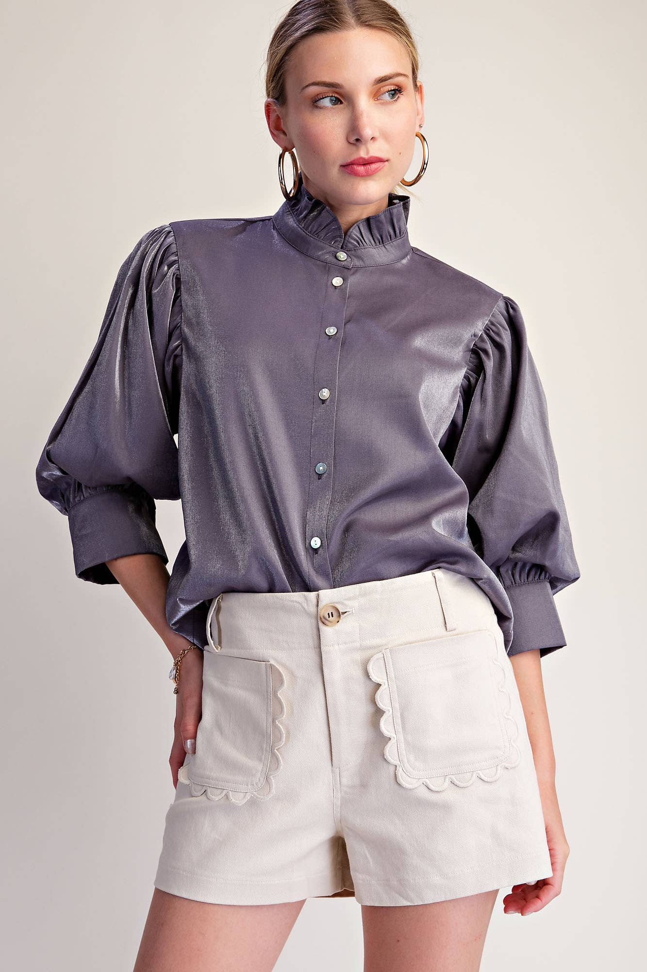 Scallop Detail Pocket Colette Shorts