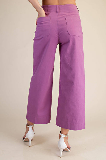 Colette Wide-Leg Scallop Pocket Pants - Reorder Friendly