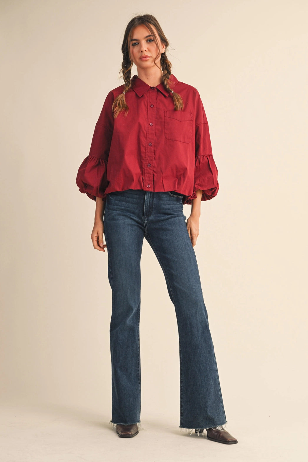Enmerci: Bubble Sleeve top