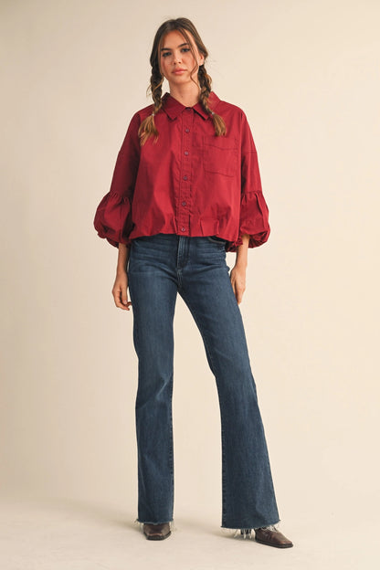 Enmerci: Bubble Sleeve top