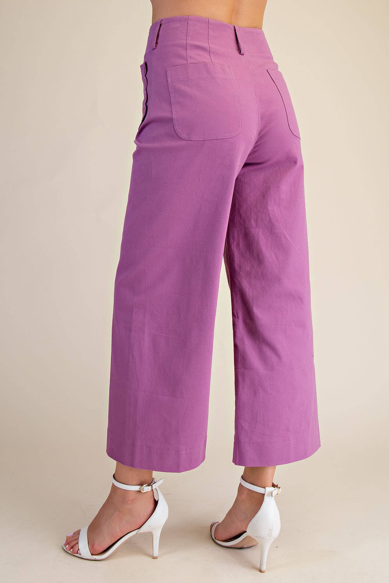 Colette Wide-Leg Scallop Pocket Pants - Reorder Friendly