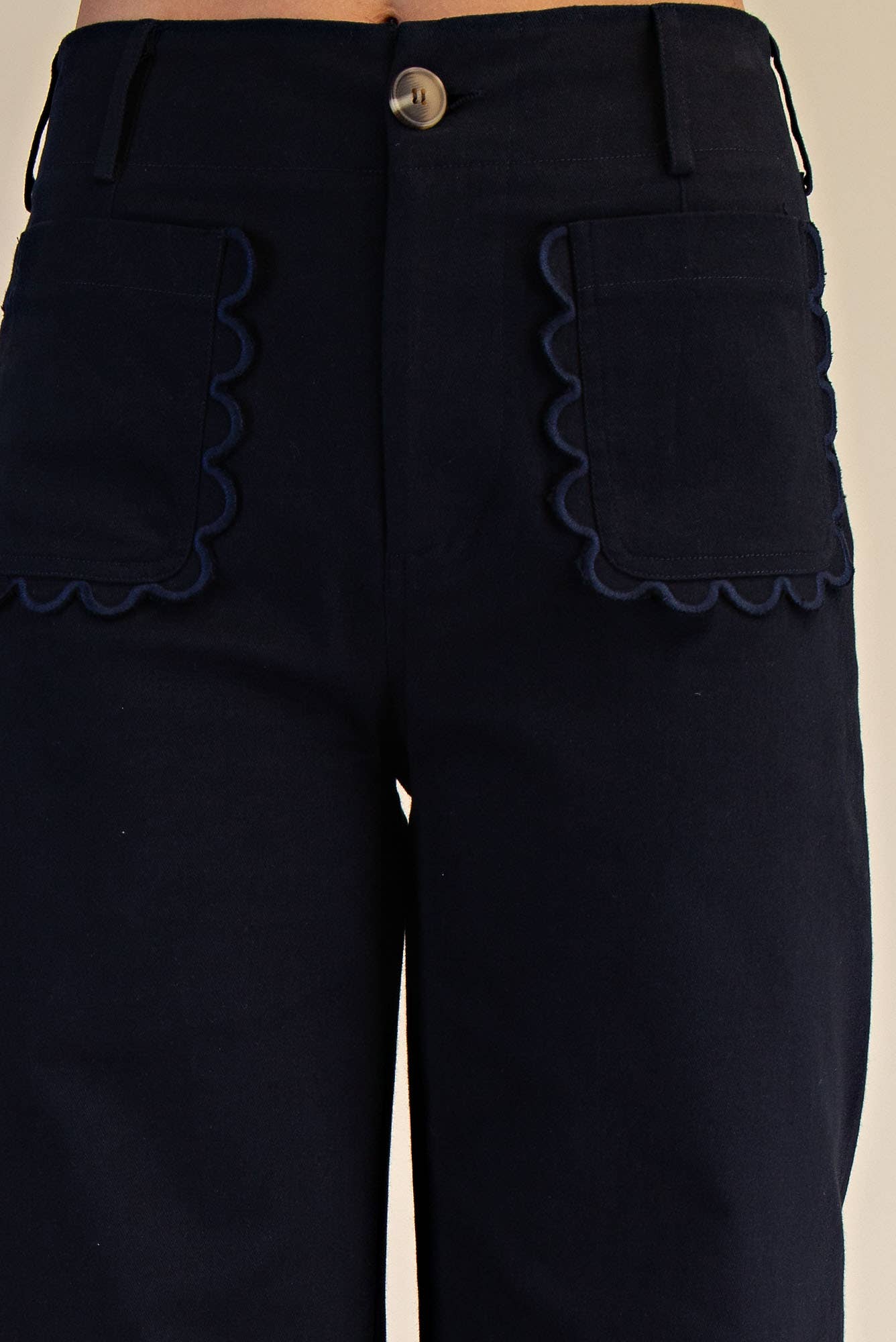 Colette Wide-Leg Scallop Pocket Pants - Reorder Friendly